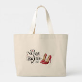 Verpleegster en aanstaande bruid grote tote bag (Achterkant)