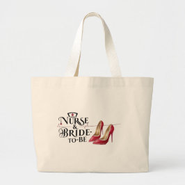 Verpleegster en aanstaande bruid grote tote bag