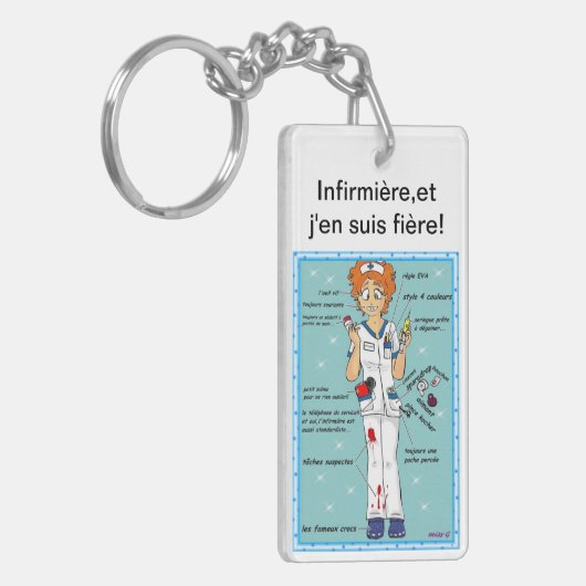 Verpleegster en ik ben er trots op! sleutelhanger (Voorkant Links)