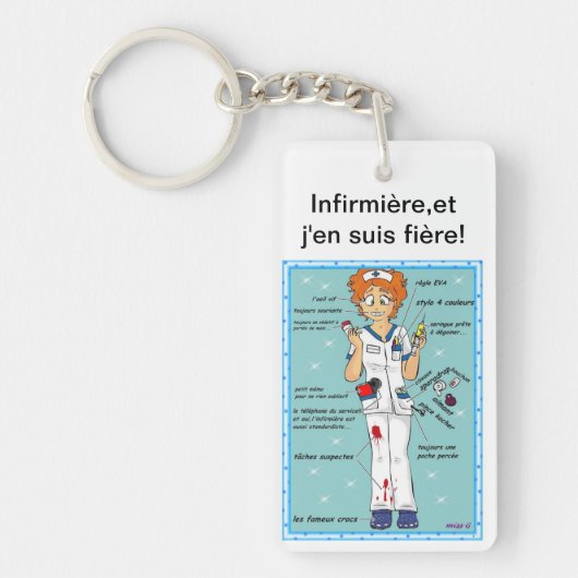 Verpleegster en ik ben er trots op! sleutelhanger (Voorkant)