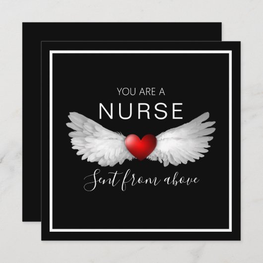 Verpleegster Engelenvleugels Hart Dank je wel (Voorkant / Achterkant)