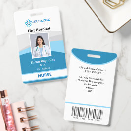 Verpleegster Foto ID Badge | Medisch Ziekenhuis Pe