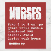 Verpleegster Funny 99 Vullingen Voorschrift Wijnla Wijn Etiket (Enkel label)