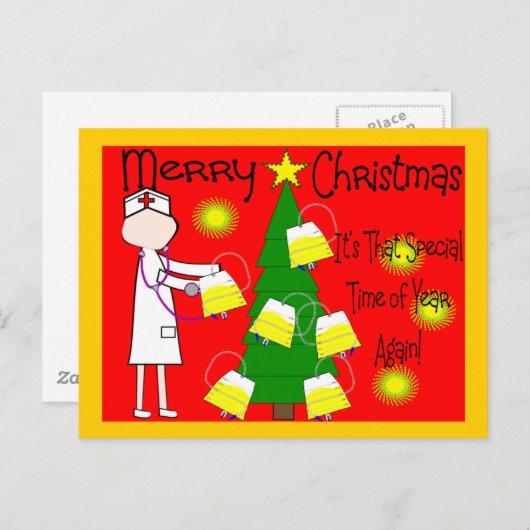 Verpleegster Funny en Twisted Christmas Humor Feestdagenkaart (Voorkant / Achterkant)