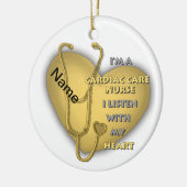 Verpleegster Gele Hart Hartzorg Keramisch Ornament (Links)