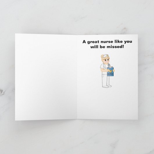 Verpleegster: Gelukwensen op Uw Pensionering Kaart (Binnen)