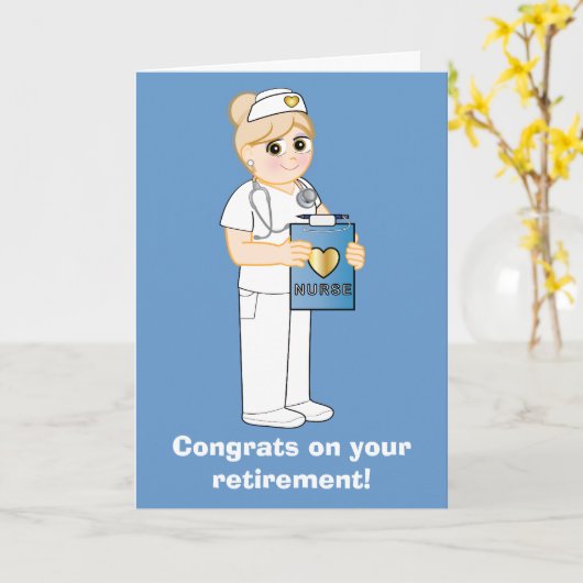 Verpleegster: Gelukwensen op Uw Pensionering Kaart (Gele Bloem)