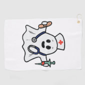 Verpleegster Ghost Scrub Halloween kostuum voor ve Golfhanddoek (Horizontaal)