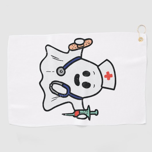 Verpleegster Ghost Scrub Halloween kostuum voor ve Golfhanddoek (Horizontaal)