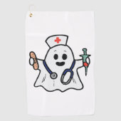 Verpleegster Ghost Scrub Halloween kostuum voor ve Golfhanddoek (Voorkant)