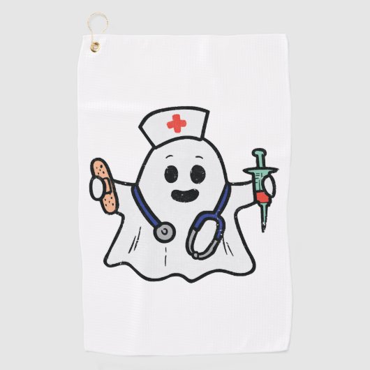 Verpleegster Ghost Scrub Halloween kostuum voor ve Golfhanddoek (Voorkant)