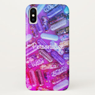 Verpleegster glitter look medicatie roze paarse Case-Mate iPhone case