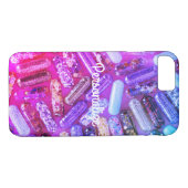 Verpleegster glitter medicatiepil paarse roze scha Case-Mate iPhone case (Achterkant (Horizontaal))