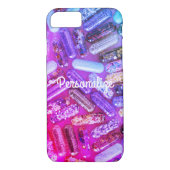 Verpleegster glitter medicatiepil paarse roze scha Case-Mate iPhone case (Achterkant)