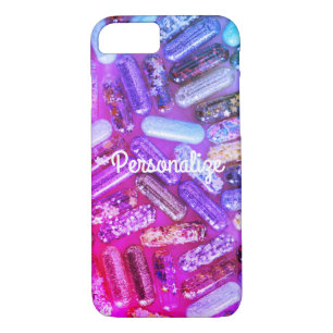 Verpleegster glitter medicatiepil paarse roze scha 	iPhone 8/7 hoesje