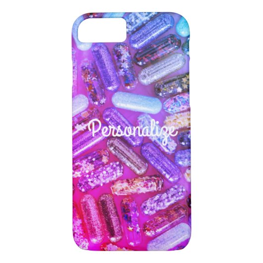 Verpleegster glitter medicatiepil paarse roze scha Case-Mate iPhone case (Achterkant)