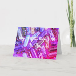 Verpleegster glitter paarse roze medicatie romanti kaart