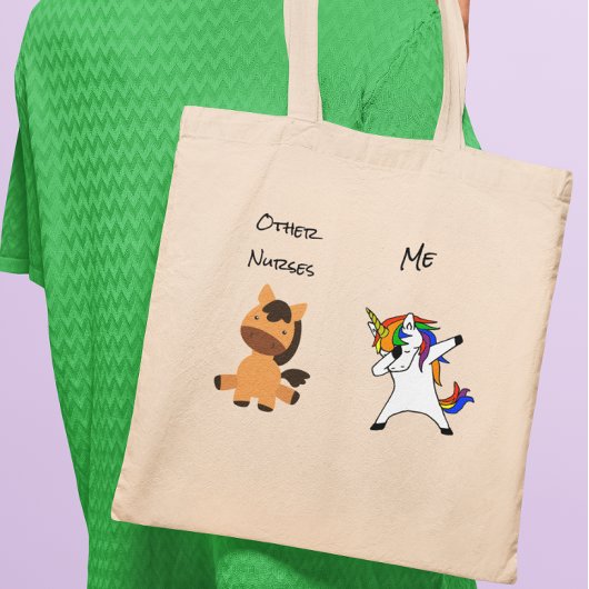 Verpleegster Grappig Dabbing Eenhoorn Paard Tote Bag