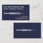 Verpleegster Griepprik Blauw Visitekaartje (Voorkant / Achterkant)