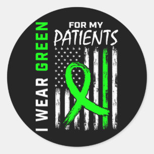 Verpleegster Groen voor mijn patiënten Nierziekte Ronde Sticker