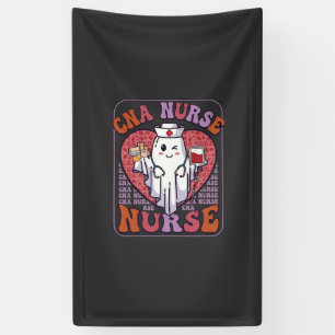 Verpleegster Halloween Geest Stethoscoop Bloedzak Spandoek