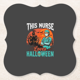 Verpleegster Halloween Griezelige Zorg Ontwerp_1 Kartonnen Onderzetters