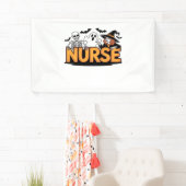 Verpleegster - Halloween - met geest, heks en skel Spandoek (Insitu)