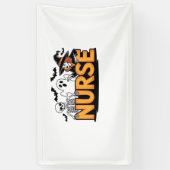 Verpleegster - Halloween - met geest, heks en skel Spandoek (Verticaal)