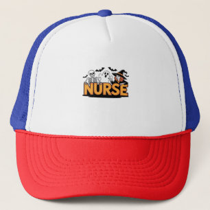 Verpleegster - Halloween - met geest, heks en skel Trucker Pet