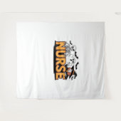 Verpleegster - Halloween - met geest, heks en skel Wandkleed (Voorkant (horizontaal))