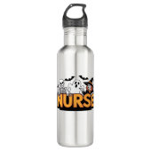 Verpleegster - Halloween - met geest, heks en skel Waterfles (Voorkant)