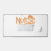 Verpleegster Halloween Schattige Ghost en Pumpkin  Bureaumat (Keyboard & Muis)