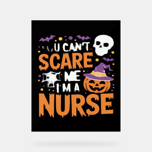 Verpleegster Halloween Witch Funny Nursing Essenti Acryl Bord (Voorkant)