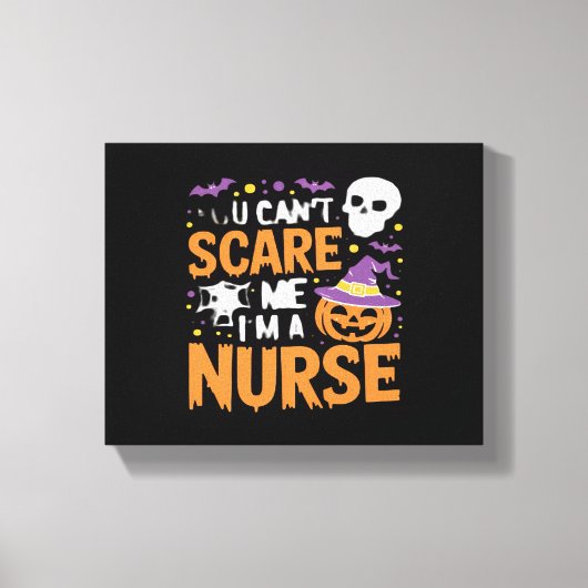 Verpleegster Halloween Witch Funny Nursing Essenti Canvas Afdruk (Voorkant)