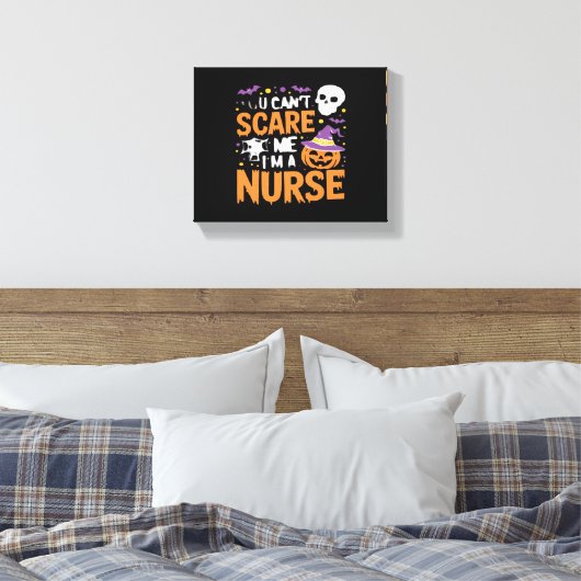 Verpleegster Halloween Witch Funny Nursing Essenti Canvas Afdruk (Insitu (Slaapkamer))