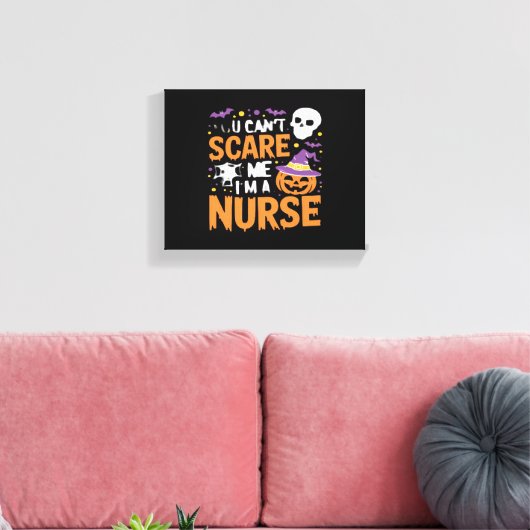 Verpleegster Halloween Witch Funny Nursing Essenti Canvas Afdruk (Insitu (Woonkamer))