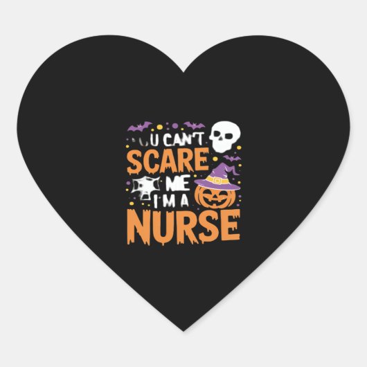 Verpleegster Halloween Witch Funny Nursing Essenti Hart Sticker (Voorkant)