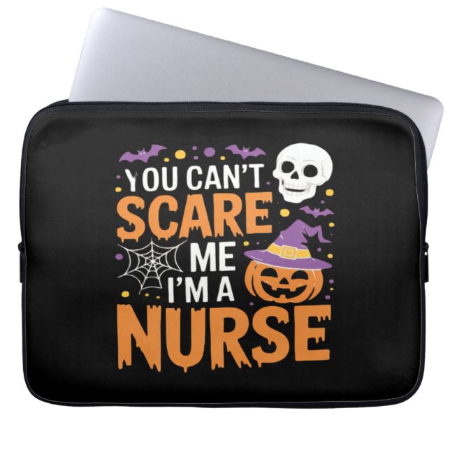 Verpleegster Halloween Witch Funny Nursing Essenti Laptop Sleeve (Voorkant)