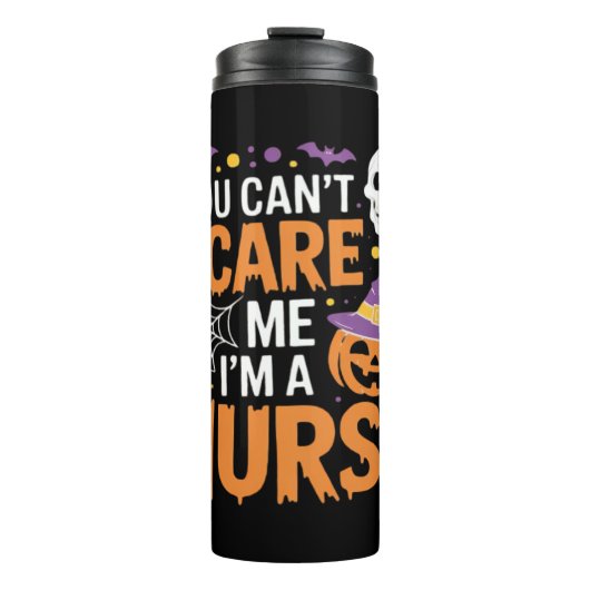 Verpleegster Halloween Witch Funny Nursing Essenti Thermosbeker (Voorkant)