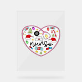 Verpleegster Hart, Halloween Oversized T-shirt Acryl Bord (Voorkant)