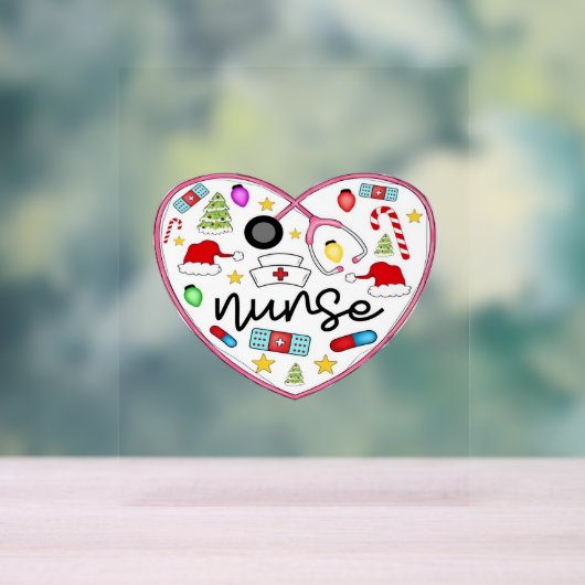 Verpleegster Hart, Halloween Oversized T-shirt Acryl Bord (Neutraal)