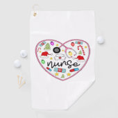 Verpleegster Hart, Halloween Oversized T-shirt Golfhanddoek (Insitu)