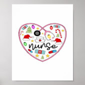 Verpleegster Hart, Halloween Oversized T-shirt Poster (Voorkant)