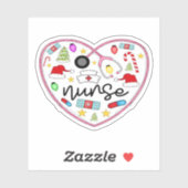 Verpleegster Hart, Halloween Oversized T-shirt Sticker (Vel)