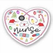 Verpleegster Hart, Halloween Oversized T-shirt Sticker (Voorkant)