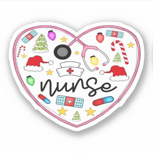 Verpleegster Hart, Halloween Oversized T-shirt Sticker (Voorkant)