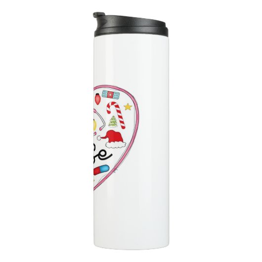 Verpleegster Hart, Halloween Oversized T-shirt Thermosbeker (Geroteerd rechts)