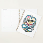 Verpleegster Hart Stethoscoop Vintage Gravure Desi Planner (Display)