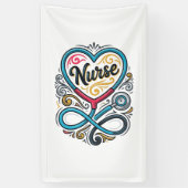 Verpleegster Hart Stethoscoop Vintage Gravure Desi Spandoek (Verticaal)