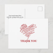 Verpleegster Hart Symbool Dank u Briefkaart (Voorkant / Achterkant)